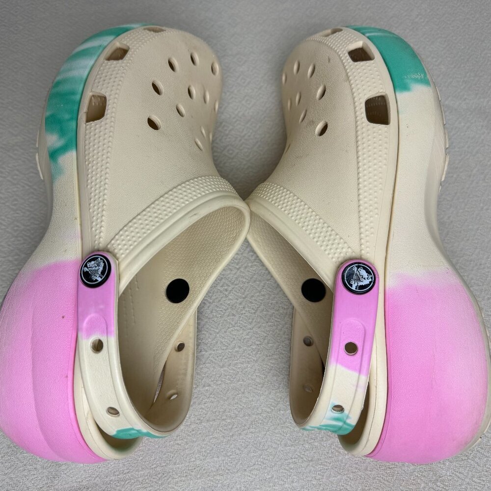 CROCS  Classic Platform Ombre Clog  Vanilla/Multi Sandals Sz W10